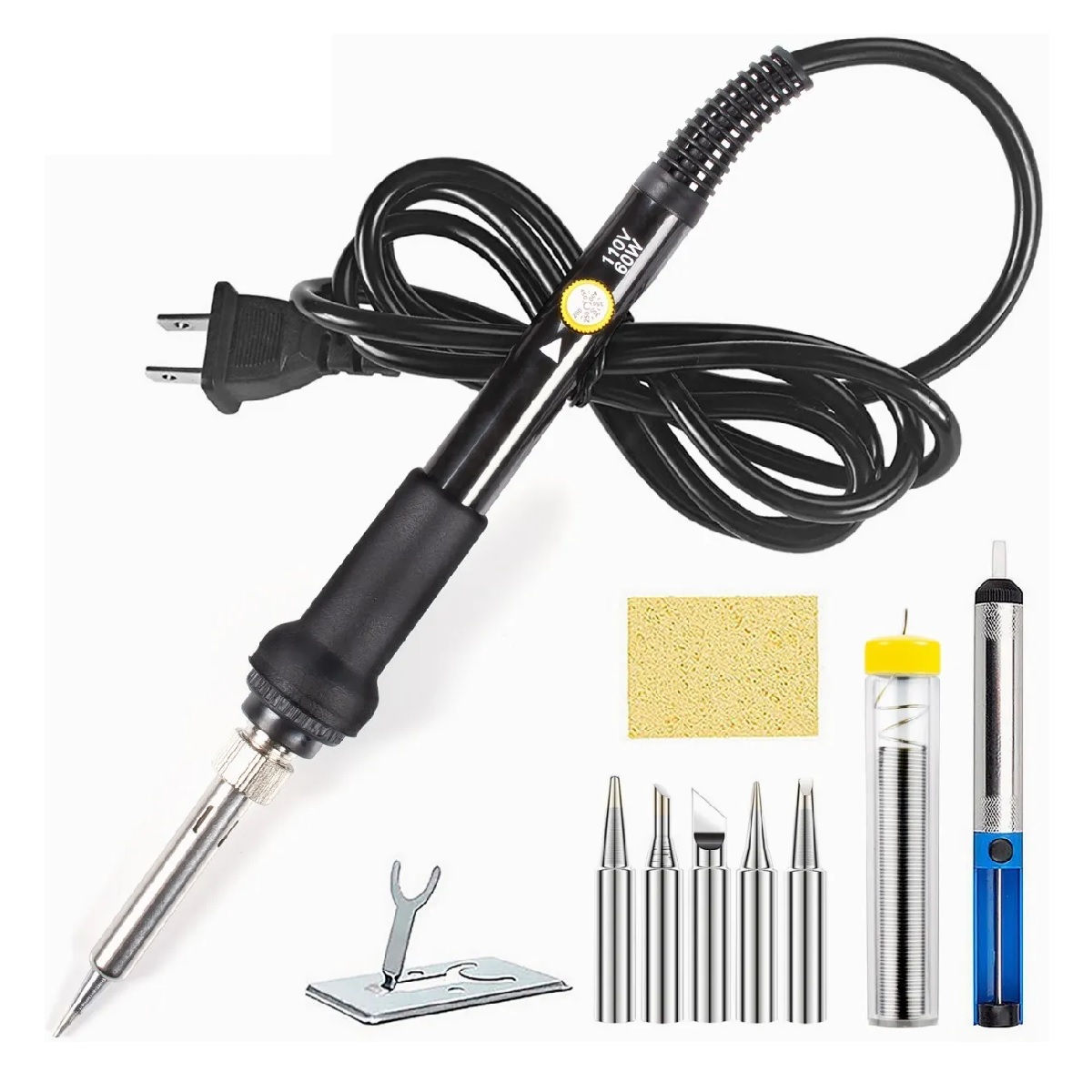 Kit De Soldador 60w Temperatura Ajustable,5pzs Puntas Cautin