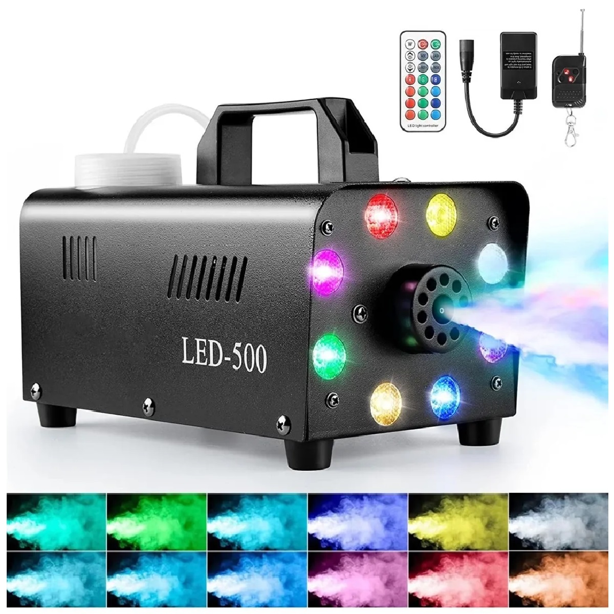 Máquina De Humo Dj 500w Con 8 Luz Led Rgb Efecto De Fuego