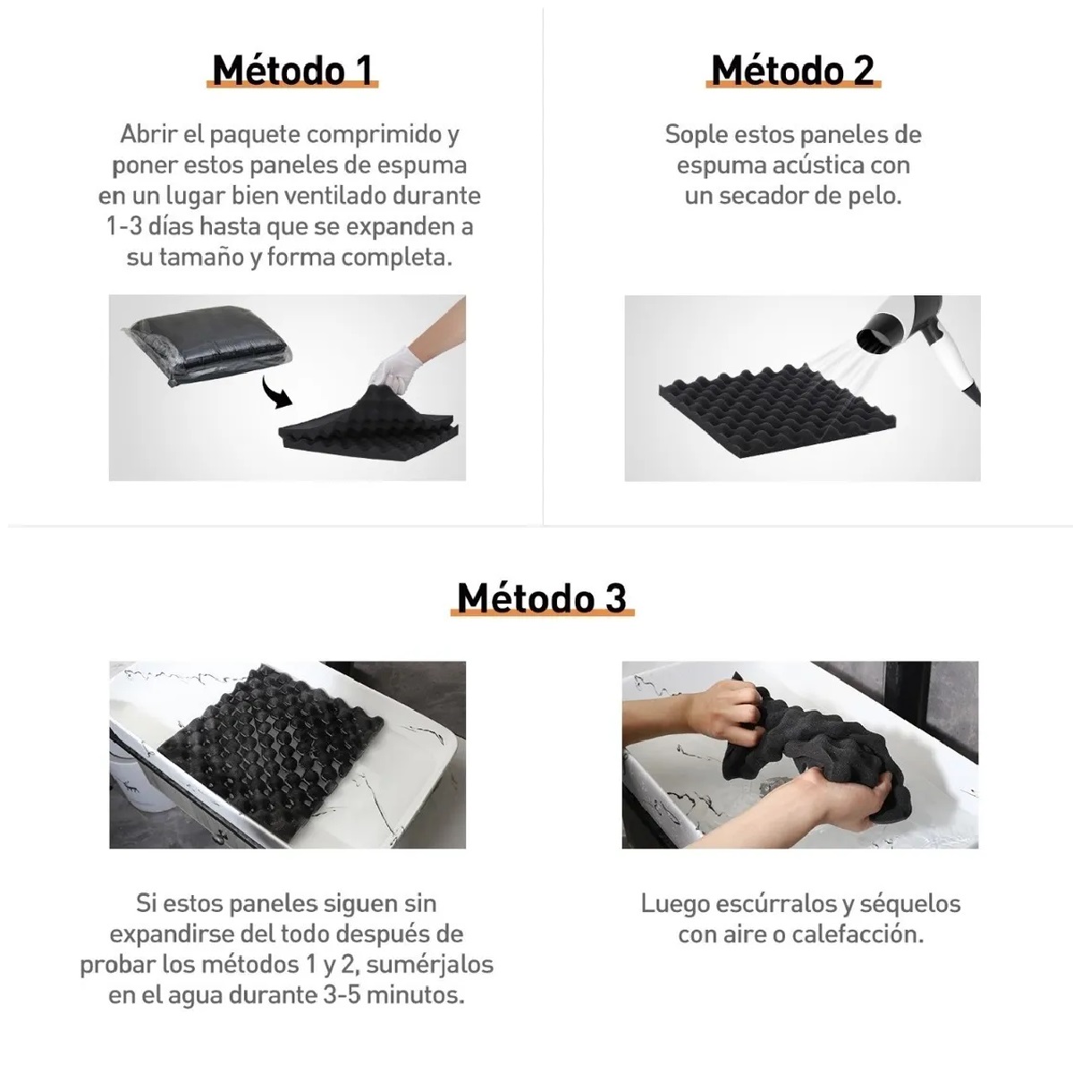 48 Paneles De Espuma Acústica 30x30x3cm Retardador De Llama