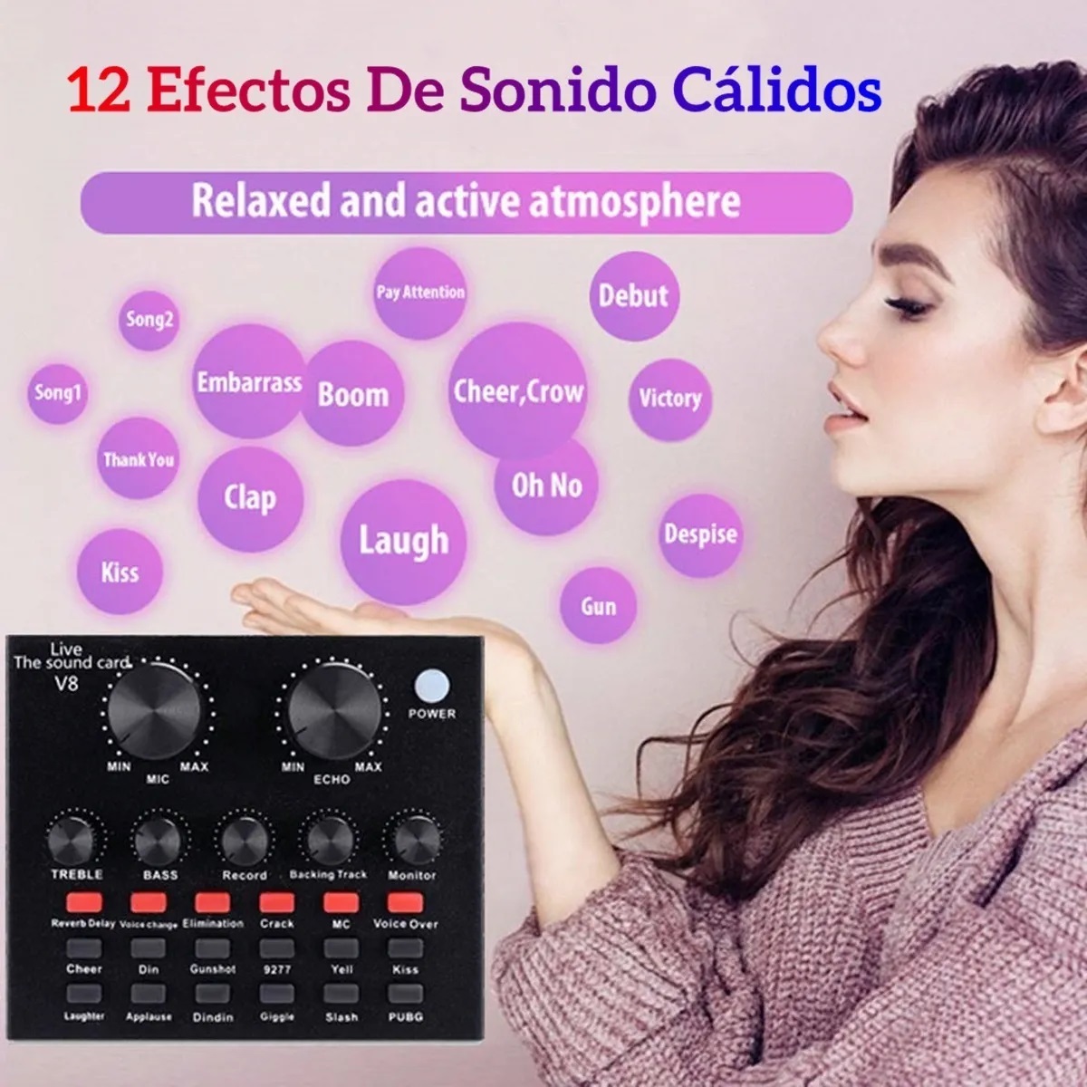 Micrófono De Condensador Bm800 Kit Tarjeta De Sonido V8 Vivo