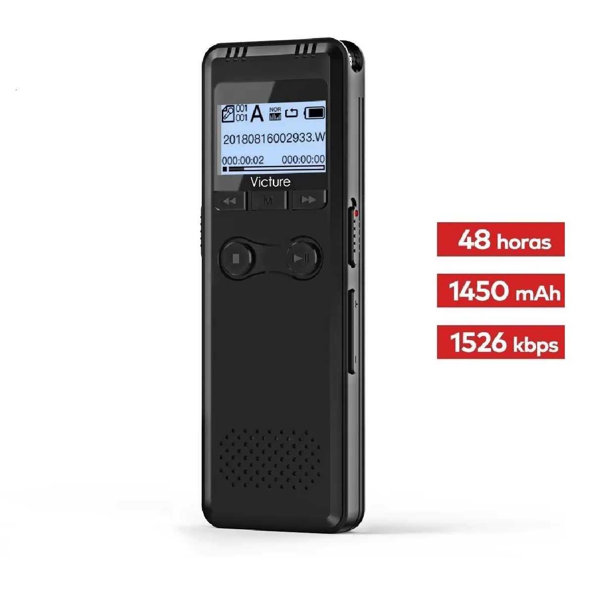 Grabadora De Voz Digital Portatil Sensor De Sonido 48 Horas