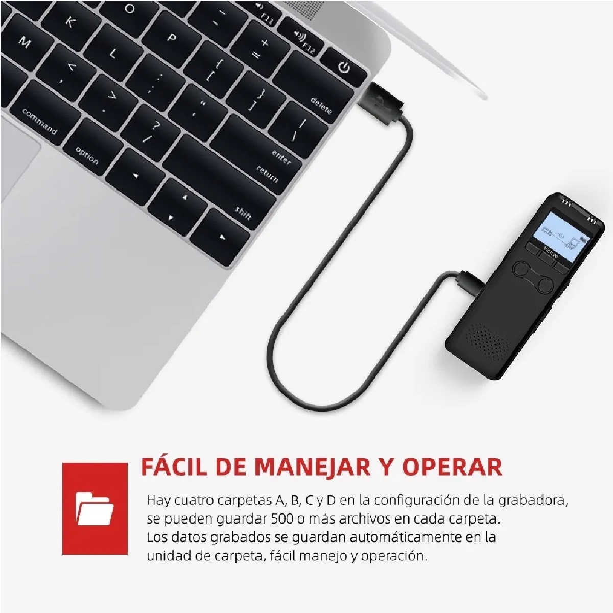 Grabadora De Voz Digital Portatil Sensor De Sonido 48 Horas