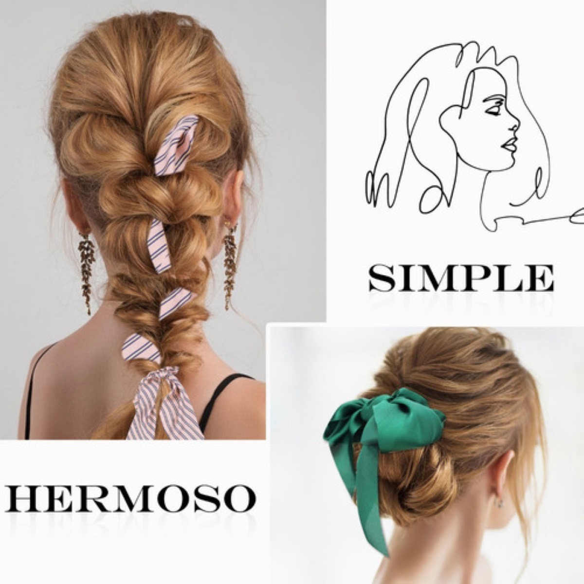 6 Cintas Para Pelo Liga Cabello Elásticas Varios Colores 