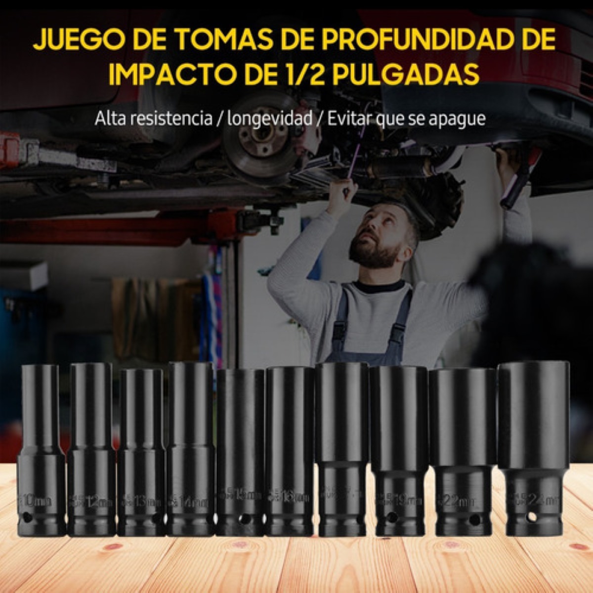 Juego De Herramientas Llave De Vaso Kit De Mecanicas 10 Pzs Caja Verde