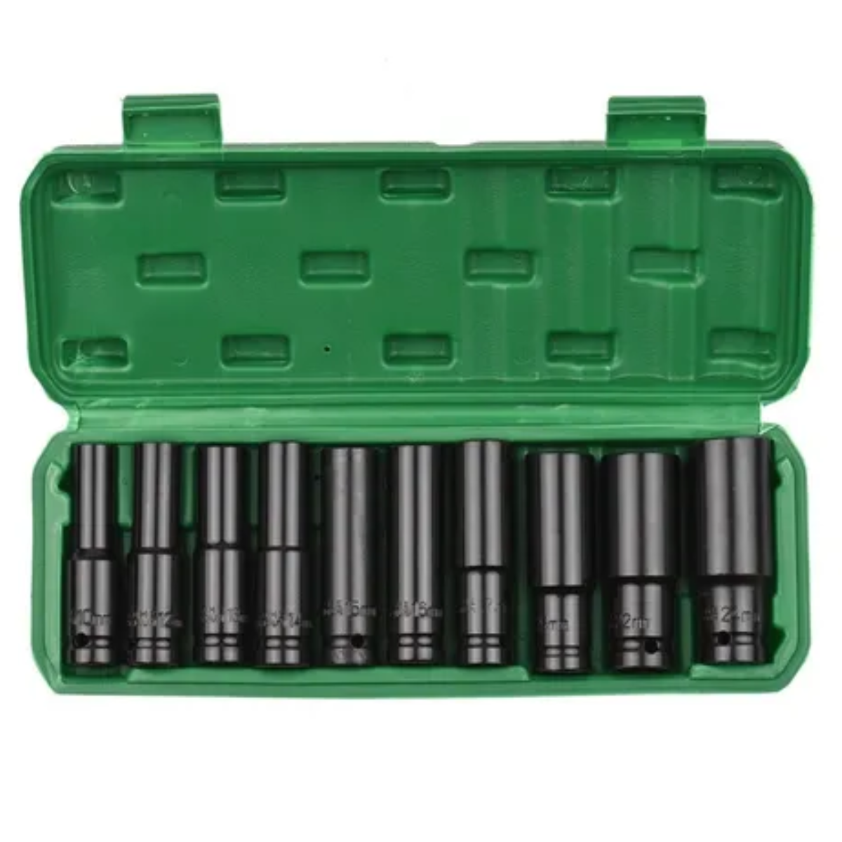 Juego De Herramientas Llave De Vaso Kit De Mecanicas 10 Pzs Caja Verde