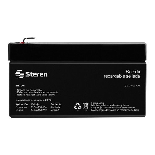 Bateri­a Sellada Ácido Plomo 12vcc 1.2ah Carga Steren