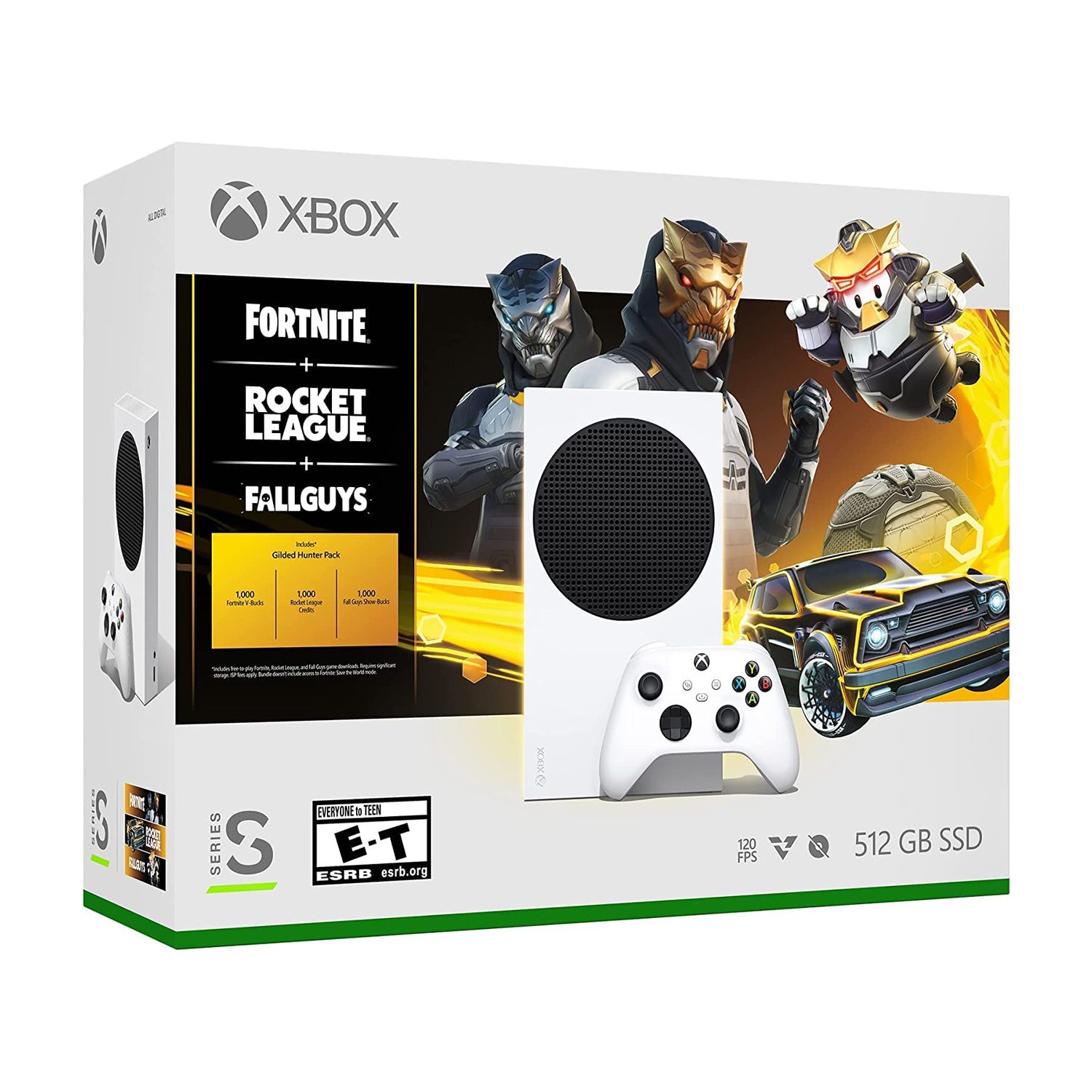 MICROSOFT XBOX SERIES S + FORNITE, ROCKET LEAGUE, FALL GUYS 512GB SSD
