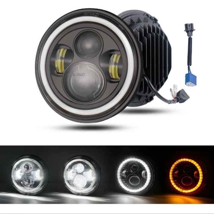 Faro Led 7 Redondo Jeep/moto, Alto/ Bajo,Ojos De Ángel DayMaker Luces automóvil