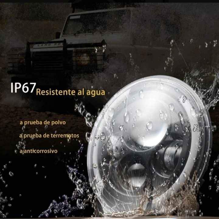 Faro Led 7 Redondo Jeep/moto, Alto/ Bajo,Ojos De Ángel DayMaker Luces automóvil