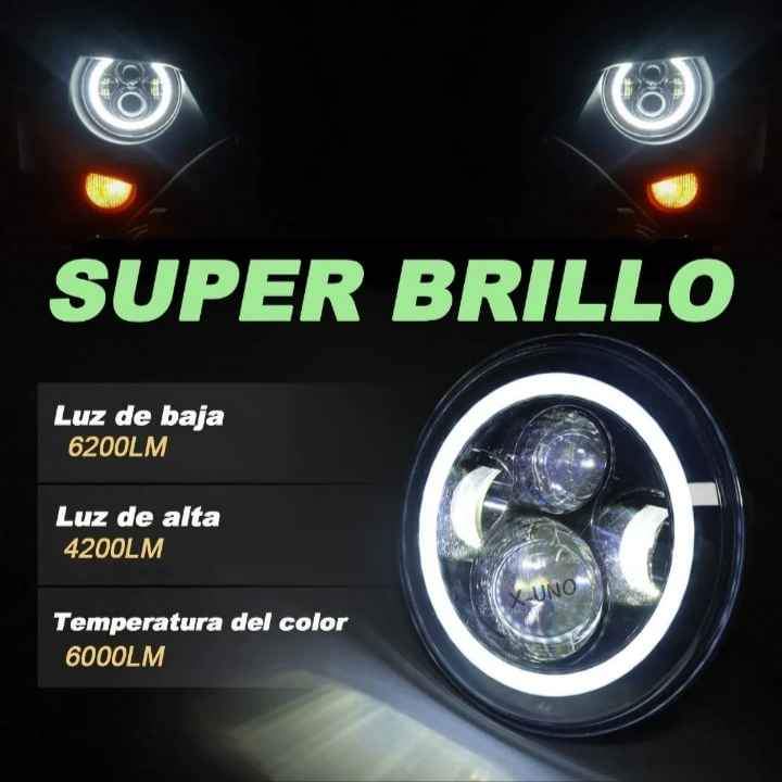 Faro Led 7 Redondo Jeep/moto, Alto/ Bajo,Ojos De Ángel DayMaker Luces automóvil