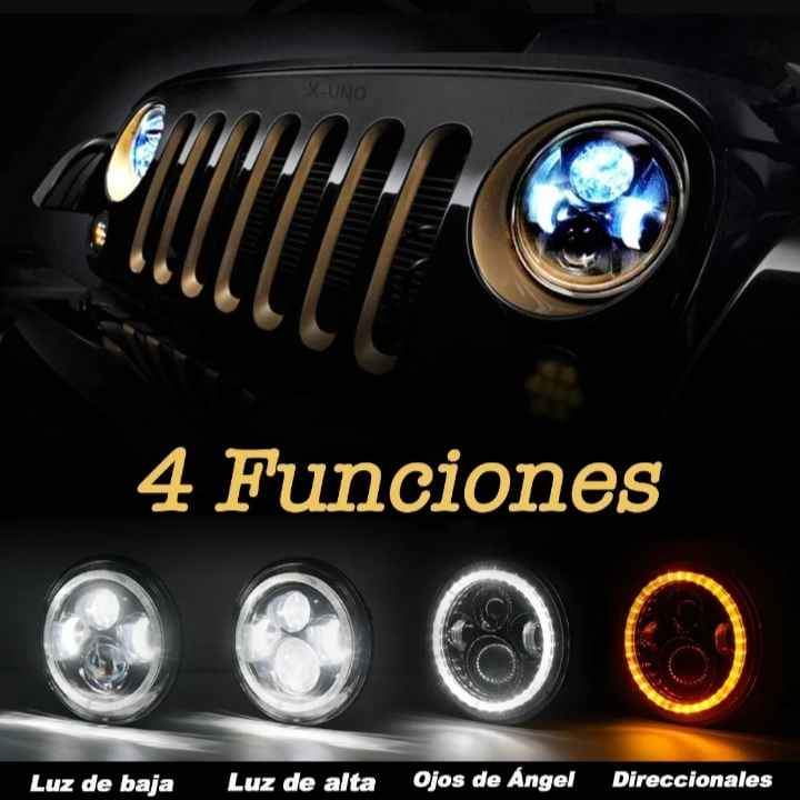 Faro Led 7 Redondo Jeep/moto, Alto/ Bajo,Ojos De Ángel DayMaker Luces automóvil
