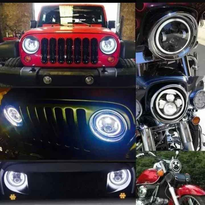 Faro Led 7 Redondo Jeep/moto, Alto/ Bajo,Ojos De Ángel DayMaker Luces automóvil