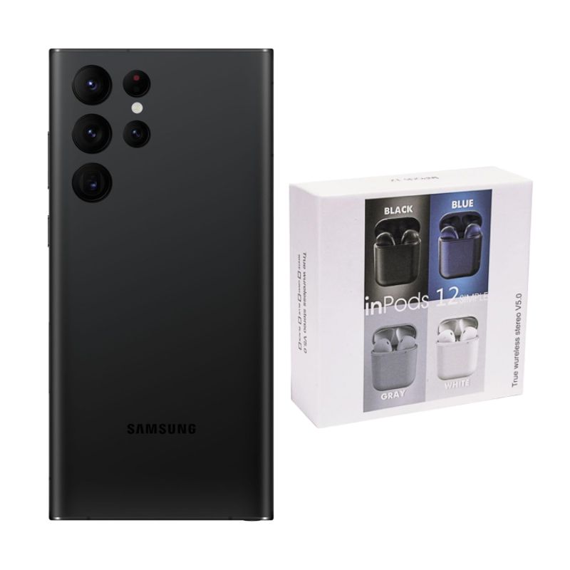 Galaxy S22 Ultra 256GB Negro Reacondicionado Grado A + Audífonos Genéricos.