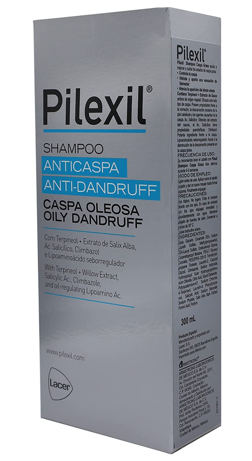  Pilexil Shampoo Anticaspa Grasa Frasco Con 300 Ml