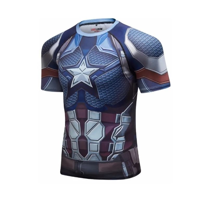 Playera Camisa Capitan America Avengers Endgame Marvel Iron Man Super heroe Licra