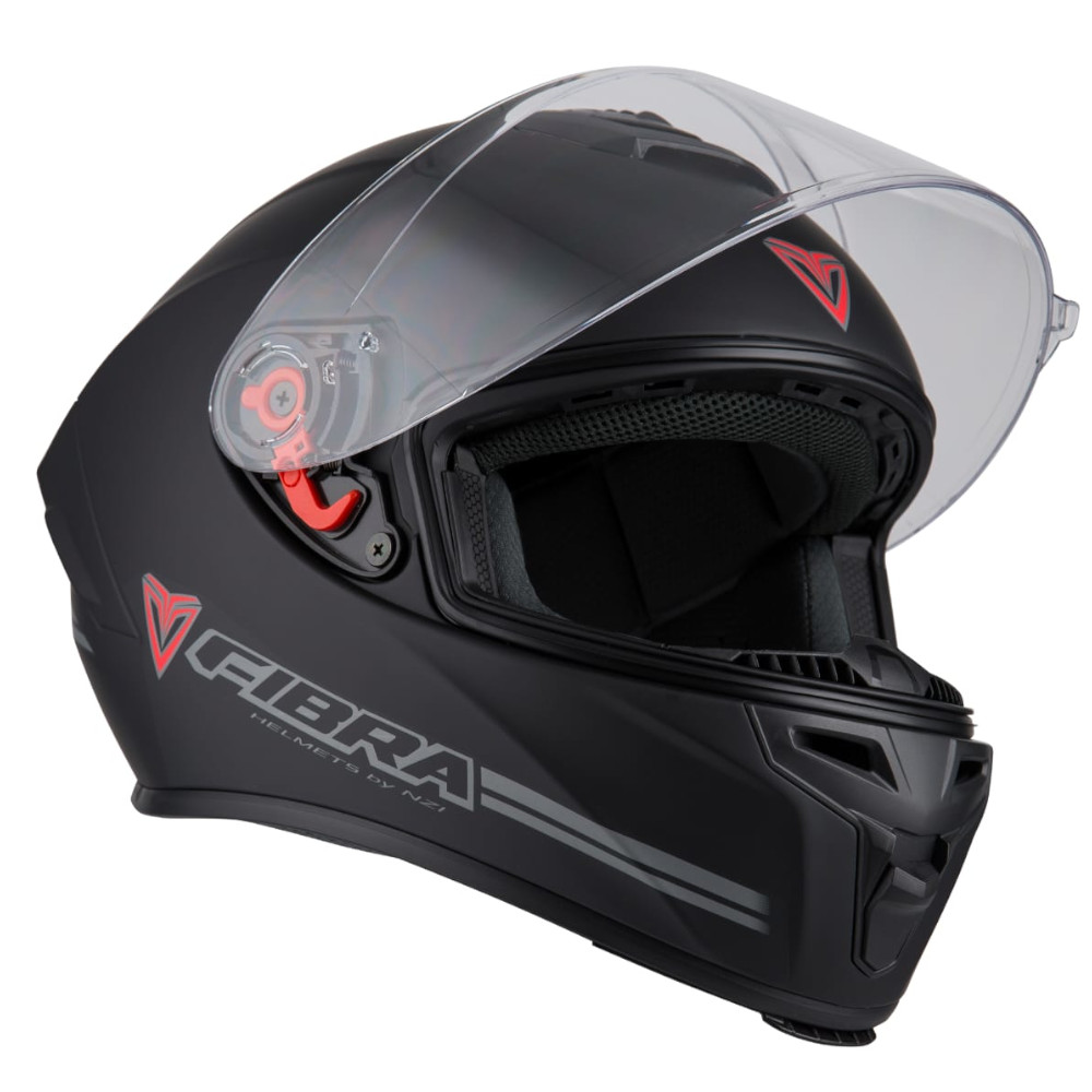 Casco Moto Cerrado FIBRA de NZI certificado DOT Negro Mate