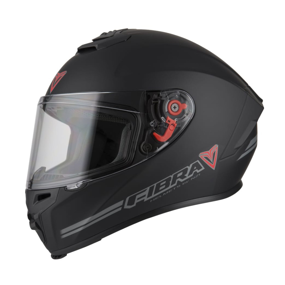 Casco Moto Cerrado FIBRA de NZI certificado DOT Negro Mate