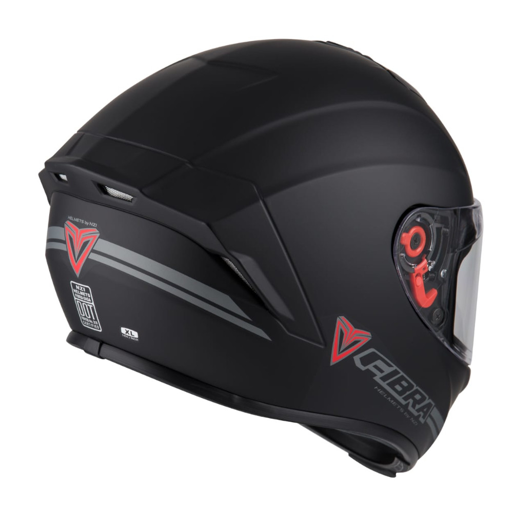 Casco Moto Cerrado FIBRA de NZI certificado DOT Negro Mate