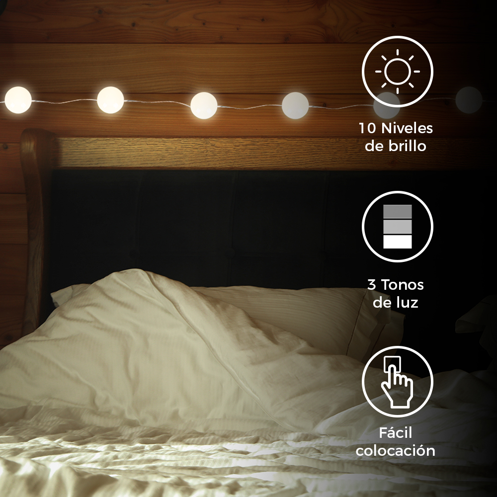 Focos para Espejo, 3 Tipos de Luz, 10 bombillas, Ideal para Maquillaje, Vestidor