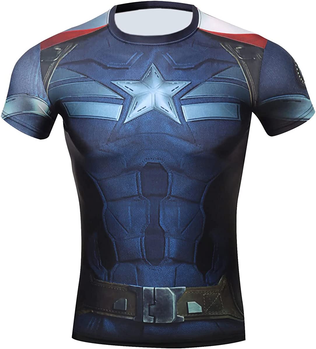 Playera Camisa Capitan America de Compresion Crossfit Gym Marvel Avengers Licra