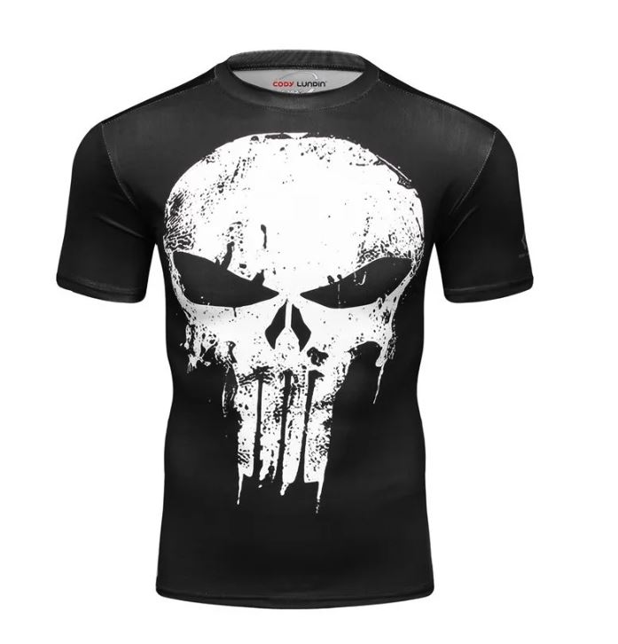 Playera Camisa Punisher de Compresion Marvel Avengers Licra Superheroe