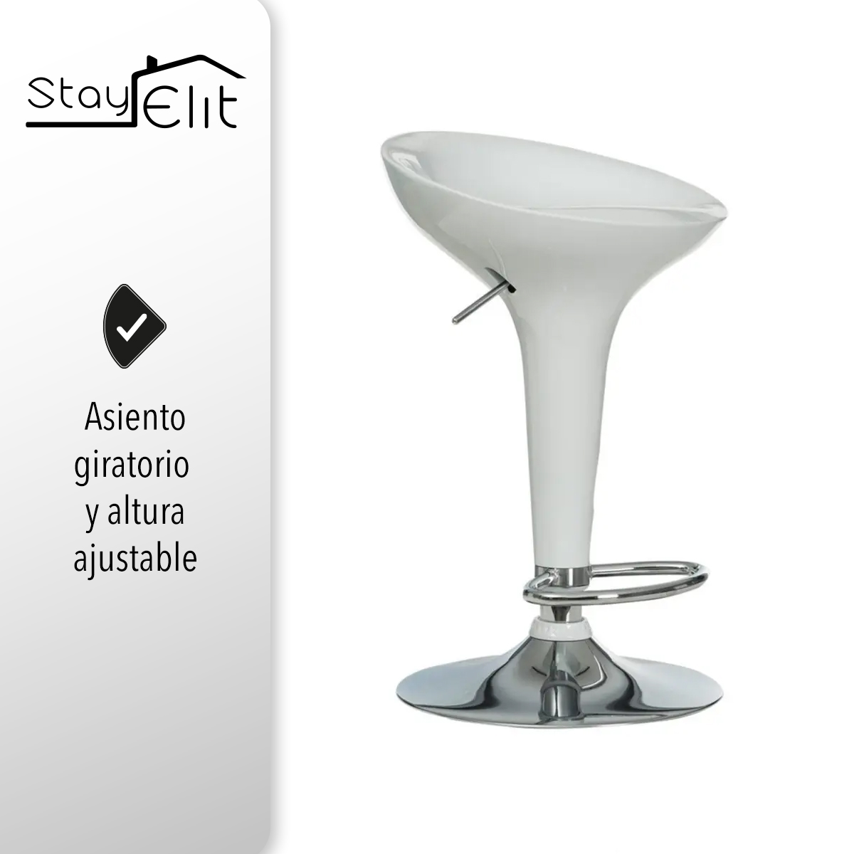 JUEGO SET DE 2 BANCOS DE BARRA DESAYUNADOR ALTURA AJUSTABLE