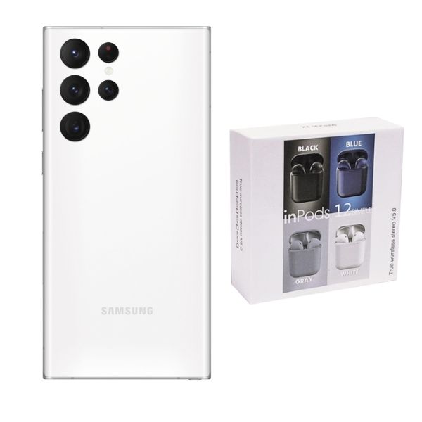 Galaxy S22 Ultra 256GB Blanco Reacondicionado Grado A + Audífonos Genéricos.