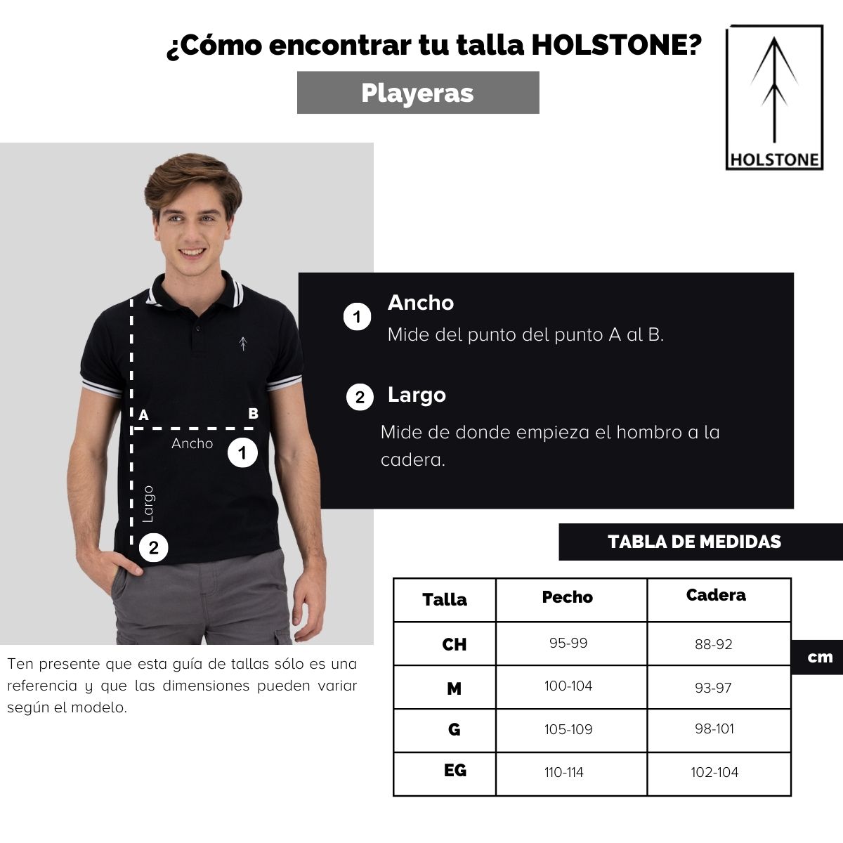 Playera Polo Slim Fit Holstone Hombre - Bloques Azul Marino