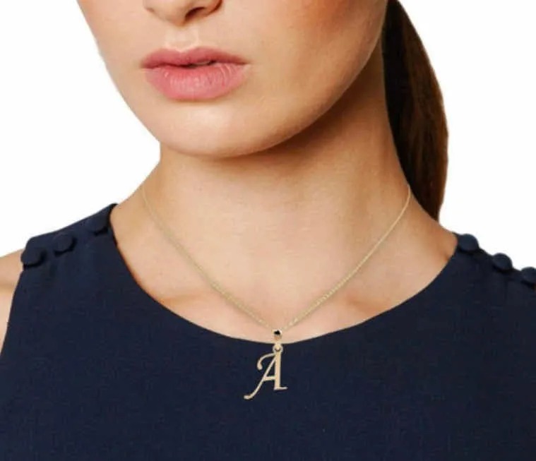 DIJE INICIAL LETRA "A" C/CADENA EN ORO DE 14K