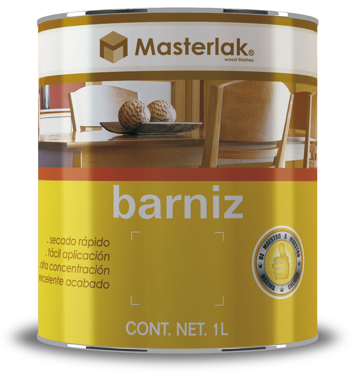 Barniz Entintable Color Caoba Inglés 1 Lt Acuario MM95510