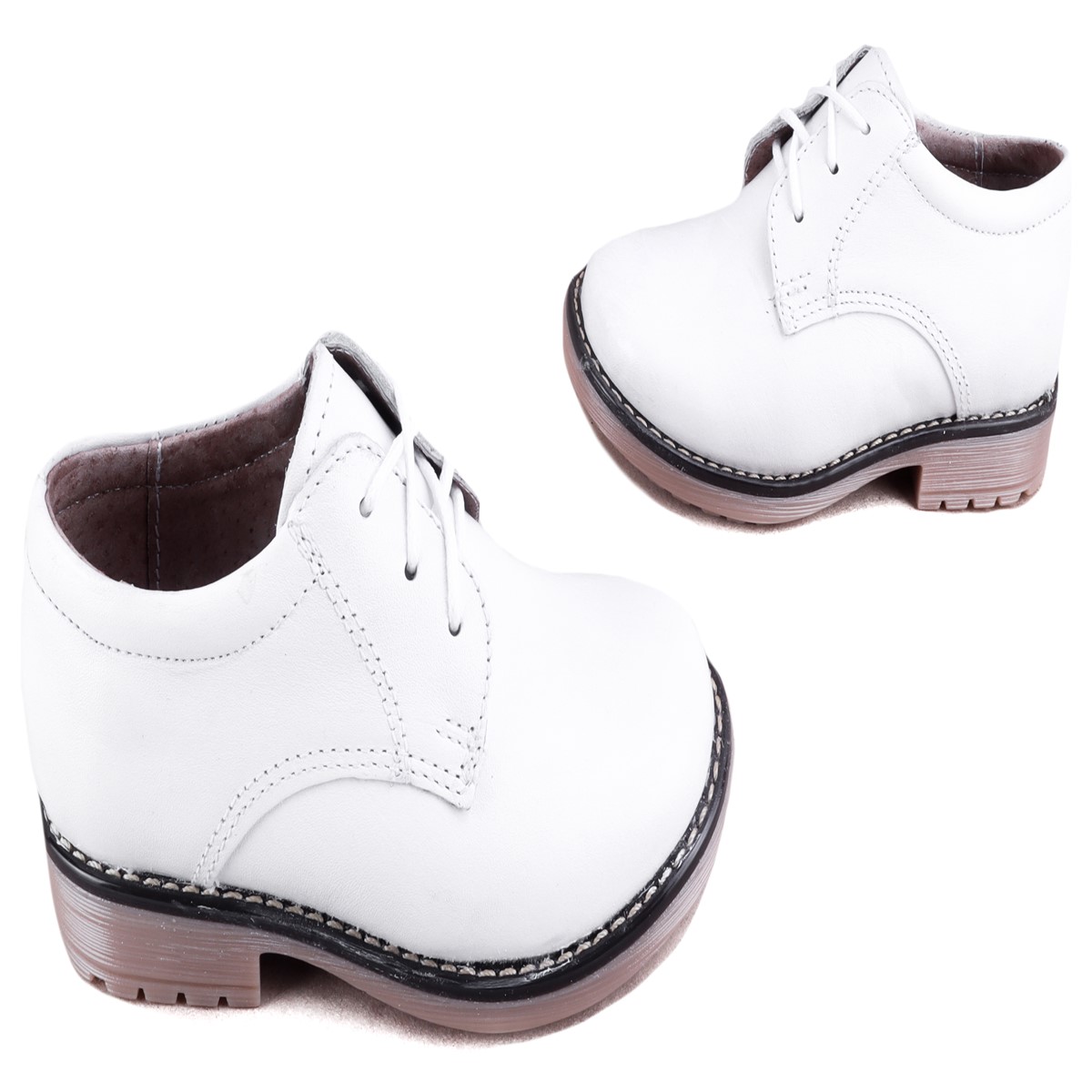 Zapato Niño Bautizo Primera Comunión 100% Piel 1010-b Blanco.