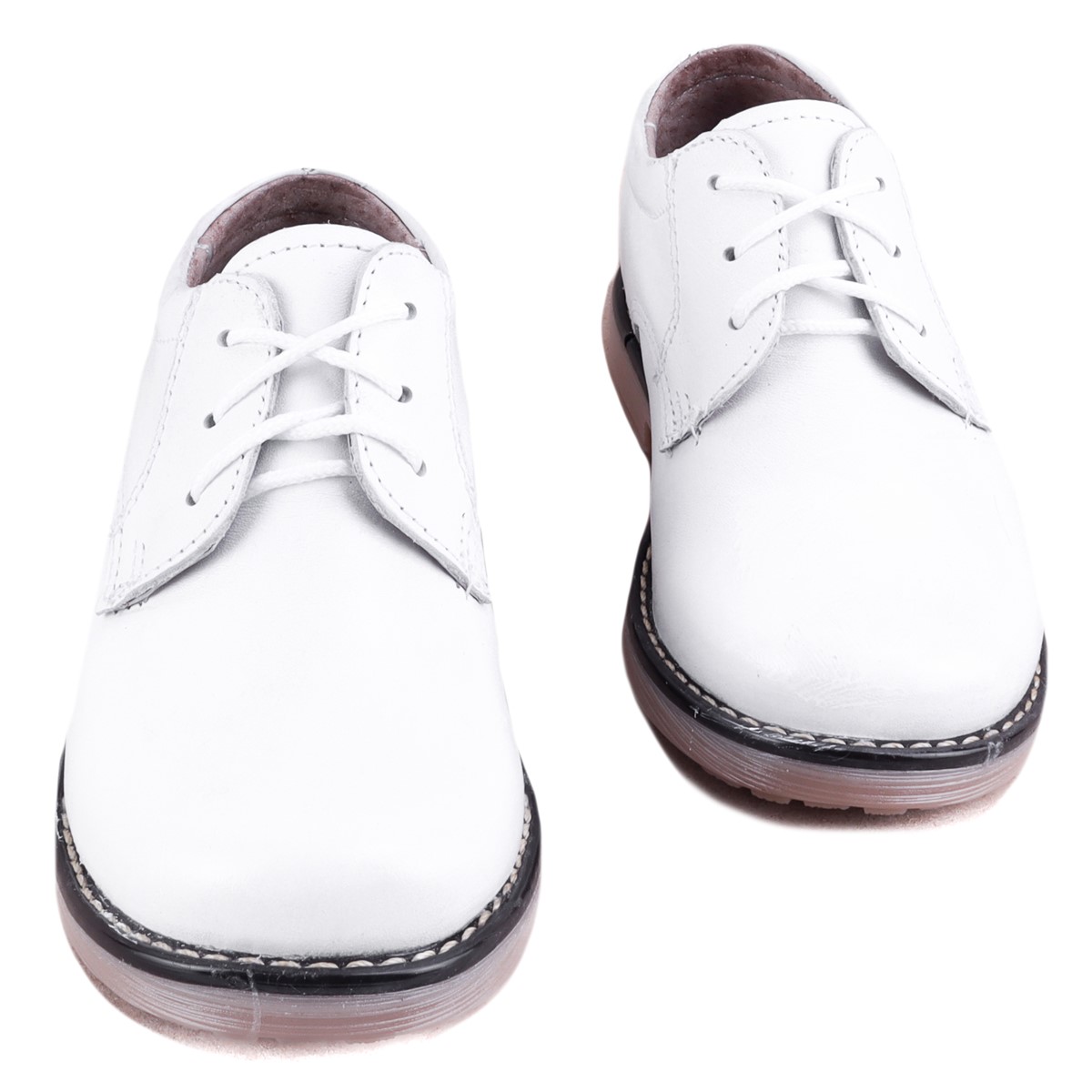 Zapato Niño Bautizo Primera Comunión 100% Piel 1010-b Blanco.