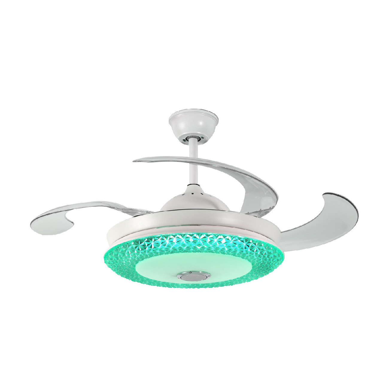 Ventilador de Techo Retráctil con Bocina Bluetooth e Iluminación Multicolor LED Megaluz VTL202104