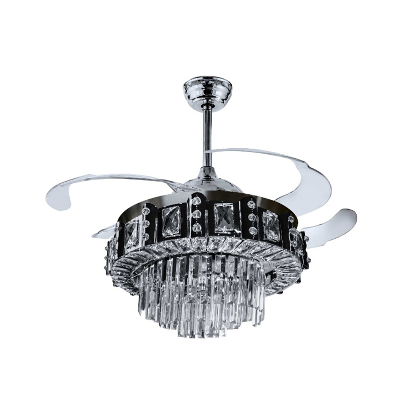 Ventilador de Techo Retráctil con Candelabro e Iluminación LED Megaluz AF8904A