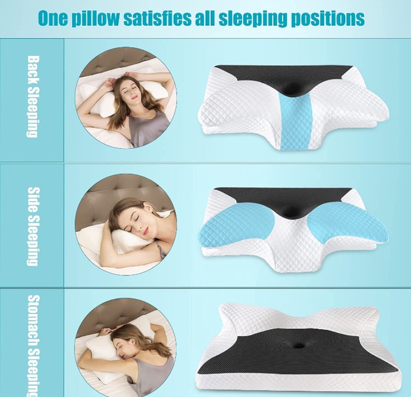 Almohada ortopedica viscoelástica dolor cuello cervical hombros .