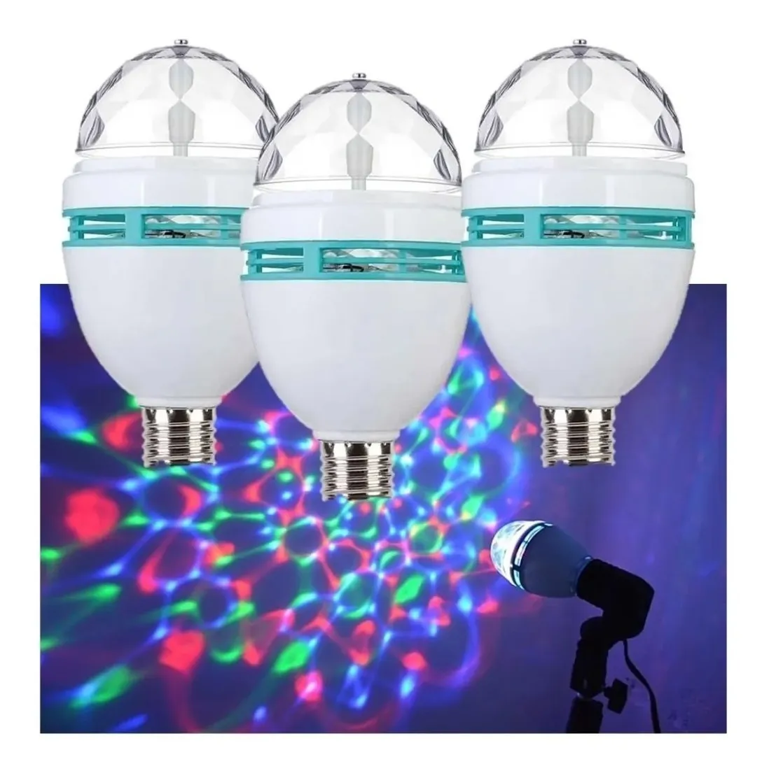 Foco Giratorio Led, esfera de colores tipo disco