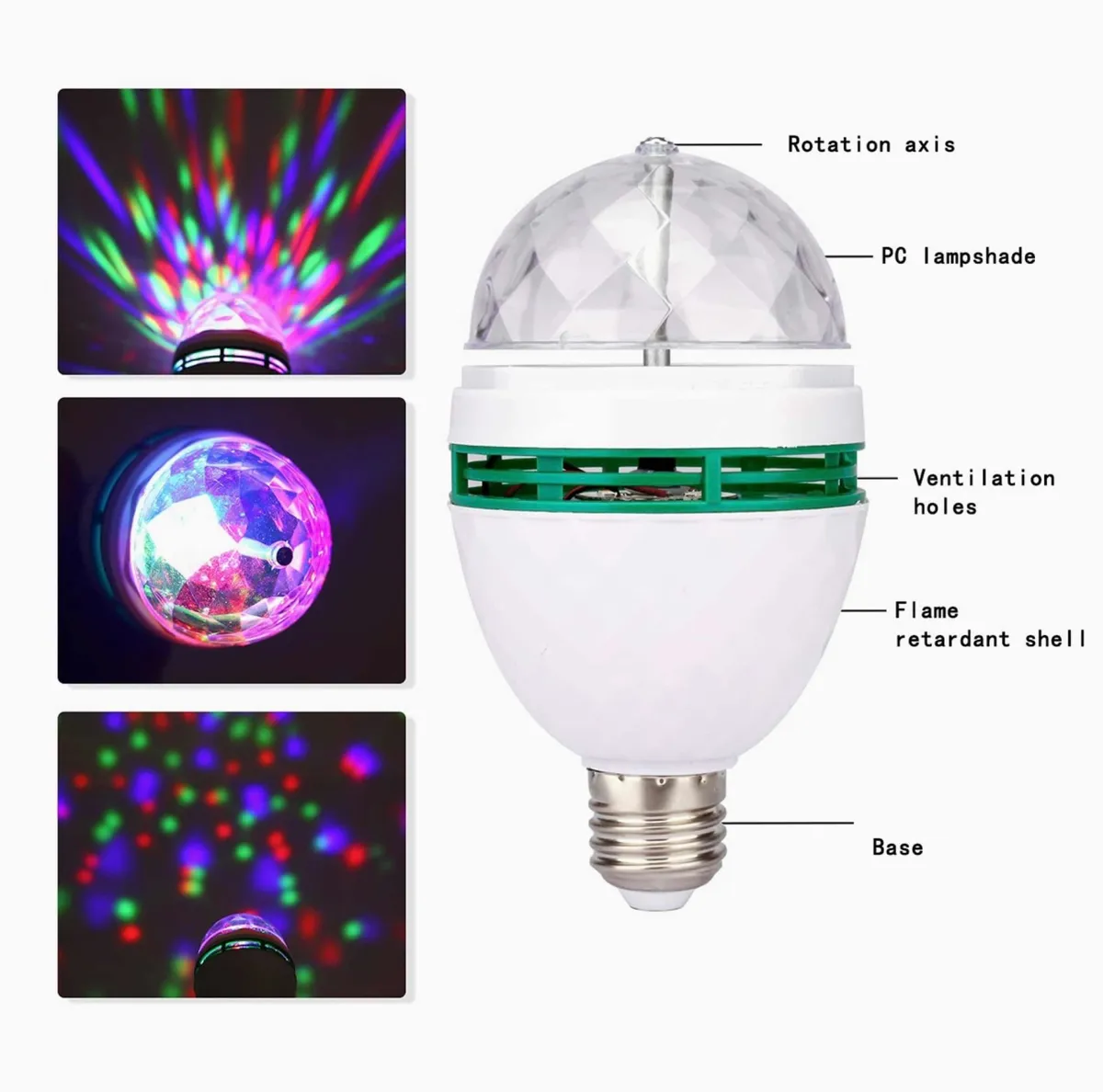 Foco Giratorio Led, esfera de colores tipo disco