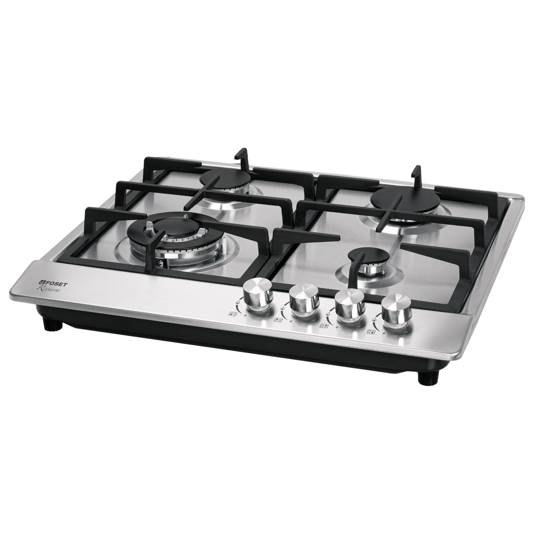 Parrilla de gas LP empotrable 4 quemadores, acero inox, Foset