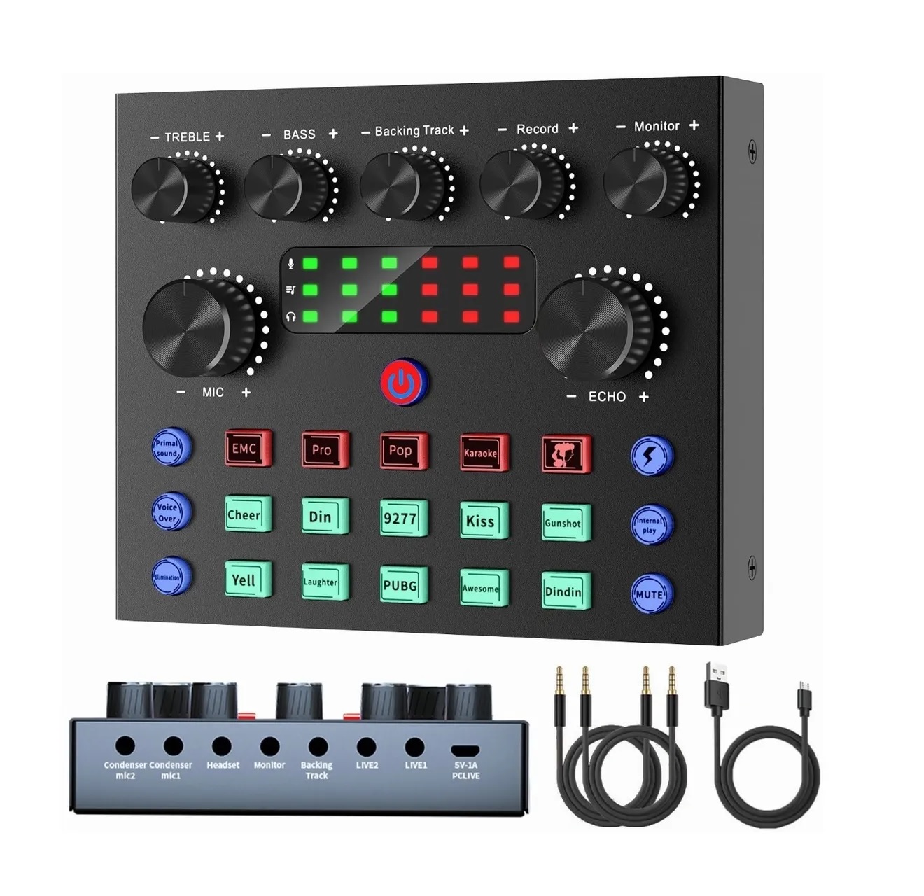 Mezcladora Audio V8s De Audio Con Tarjeta De Sonido Podcas