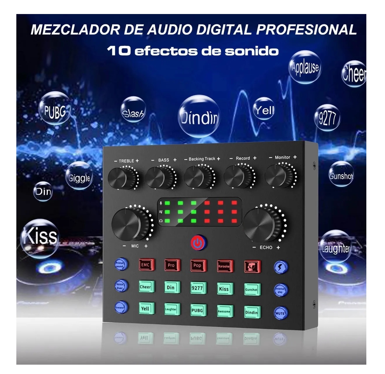 Mezcladora Audio V8s De Audio Con Tarjeta De Sonido Podcas