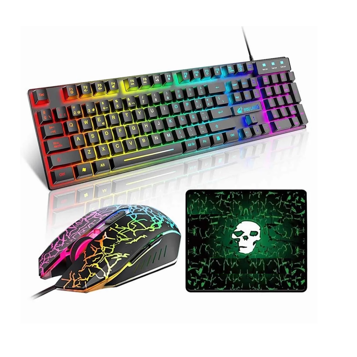 Kit Teclado Mouse Gamer Profesional  Usb Negro