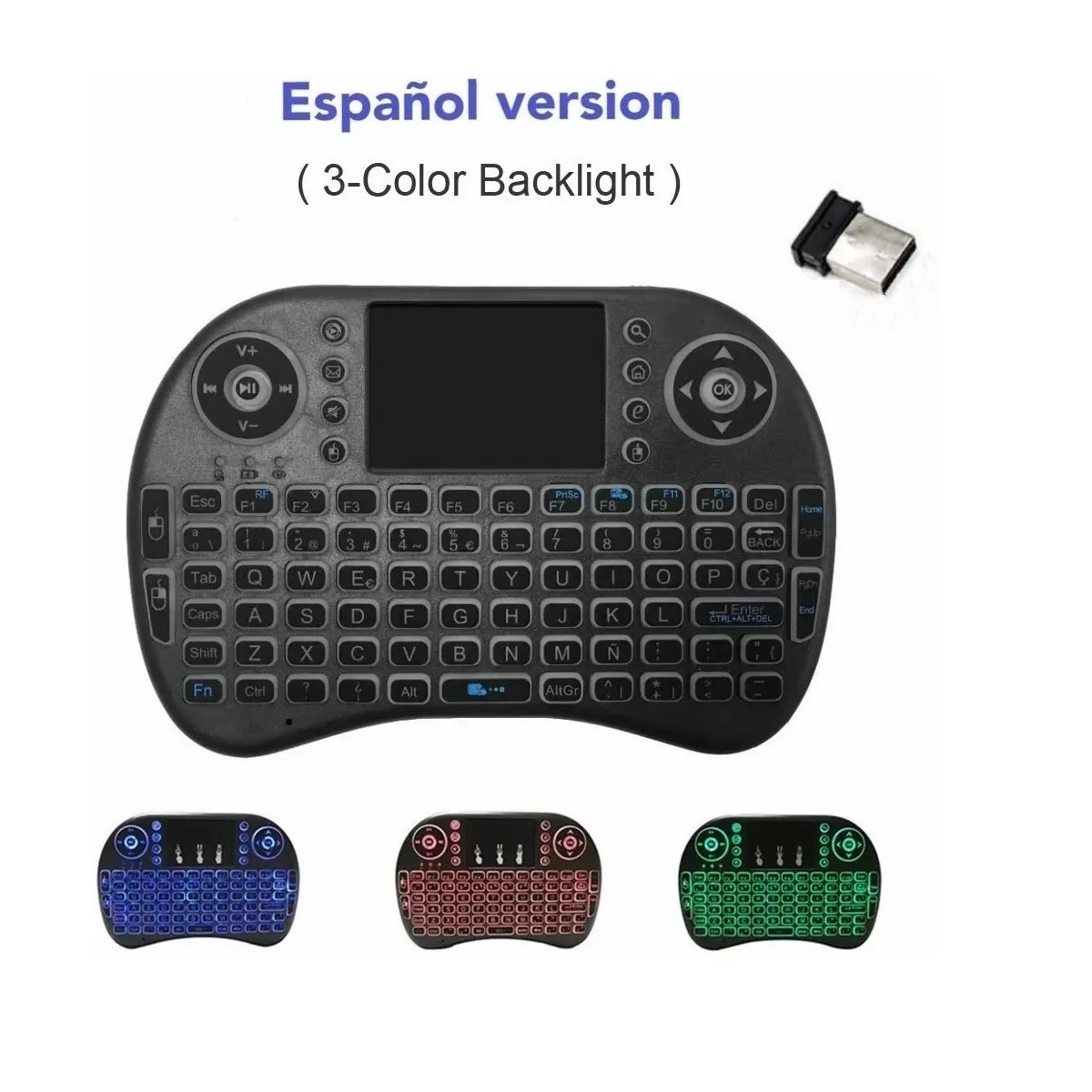 Mini Teclado Inalámbrico Touchpad Iluminado Smart Tv Xbox Pc, Moda de  Mujer