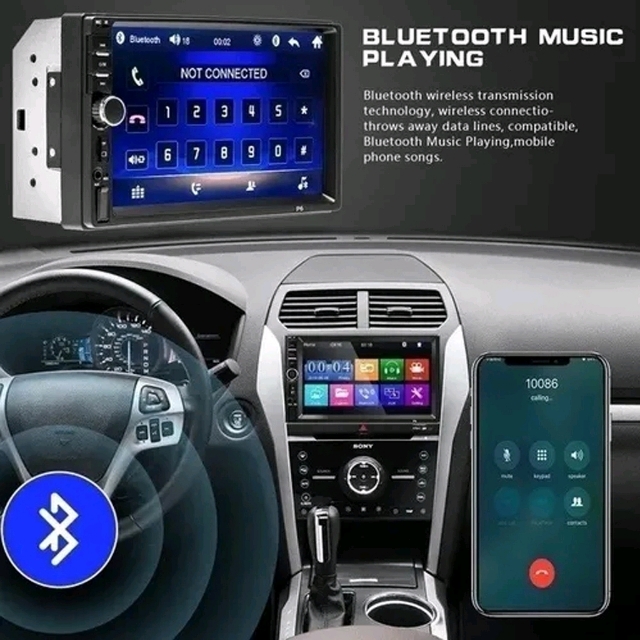 Auto Estereo Mirror Link De 7in, 7018b Con Bluetooth Para Auto, Cámara de reversa gratis.