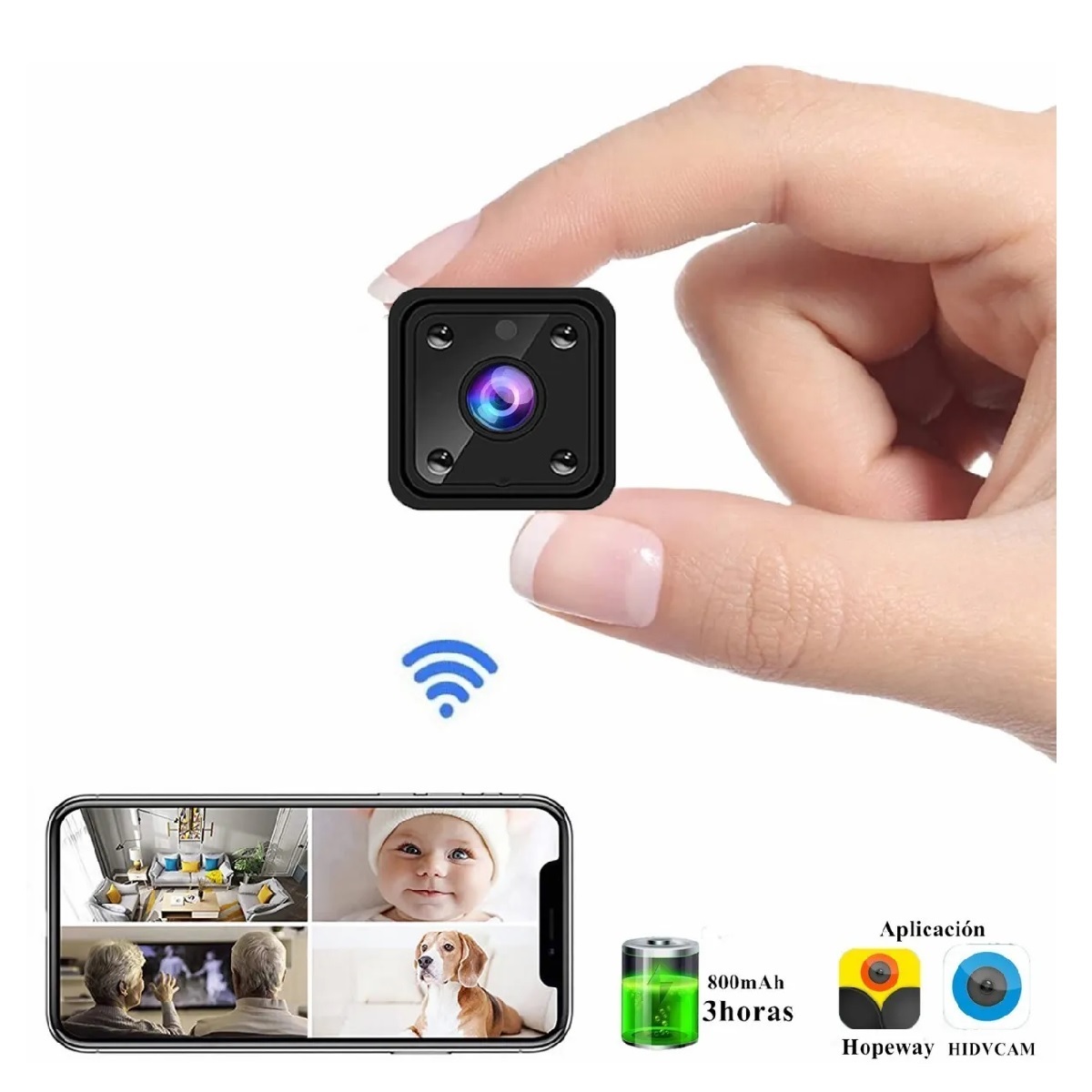 Mini Cámara Espía Wifi Hd 1080p Con Visión Nocturna