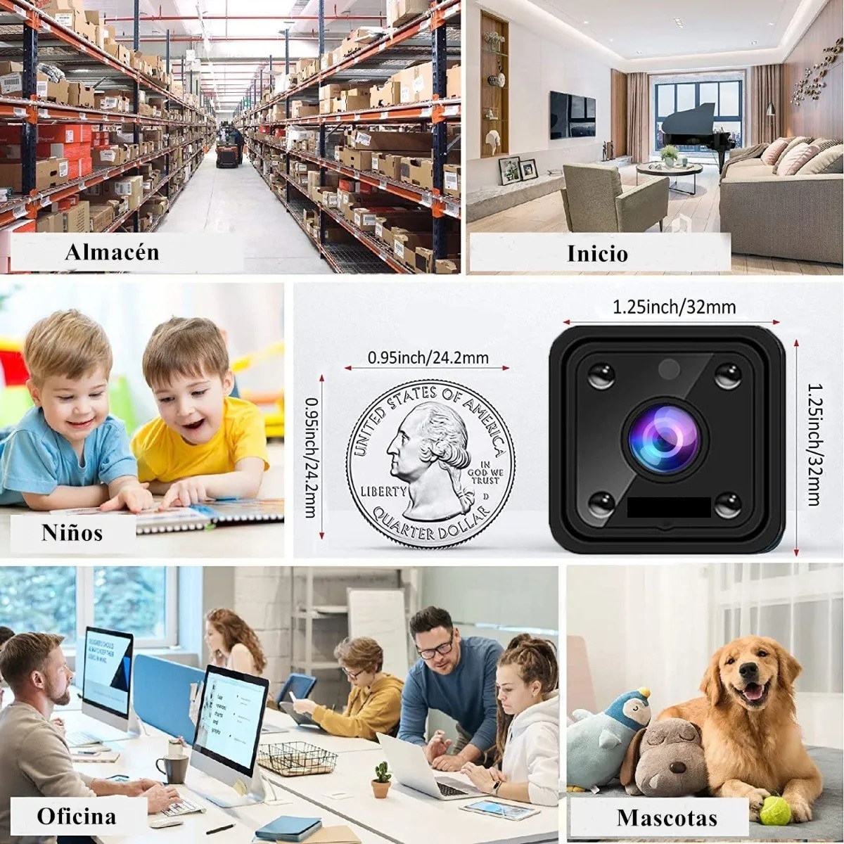 Mini Cámara Espía Wifi Hd 1080p Con Visión Nocturna