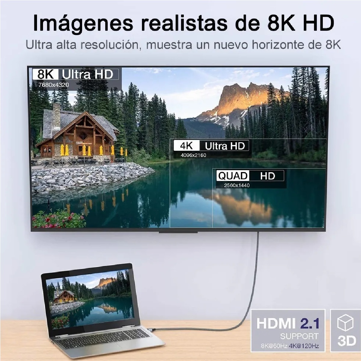 1 Metro Cable Hdmi 2.1 Vídeo 4k 120hz 8k 60hz Ps5 Ps4 Xbox