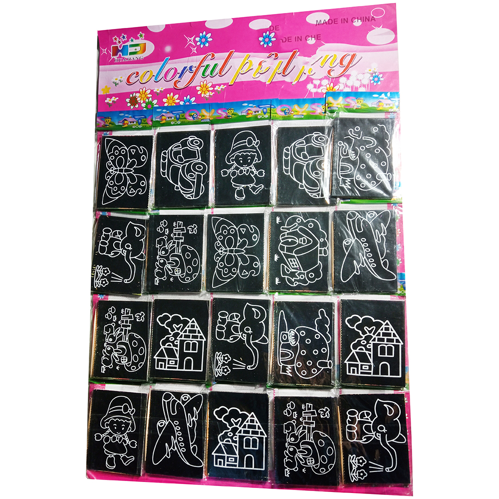 20 Dibujo magico esgrafiado hoja de rascar 7 cm