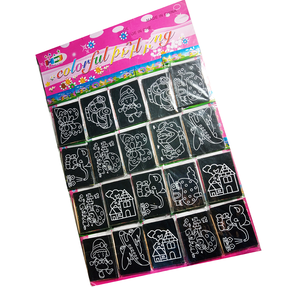 20 Dibujo magico esgrafiado hoja de rascar 7 cm