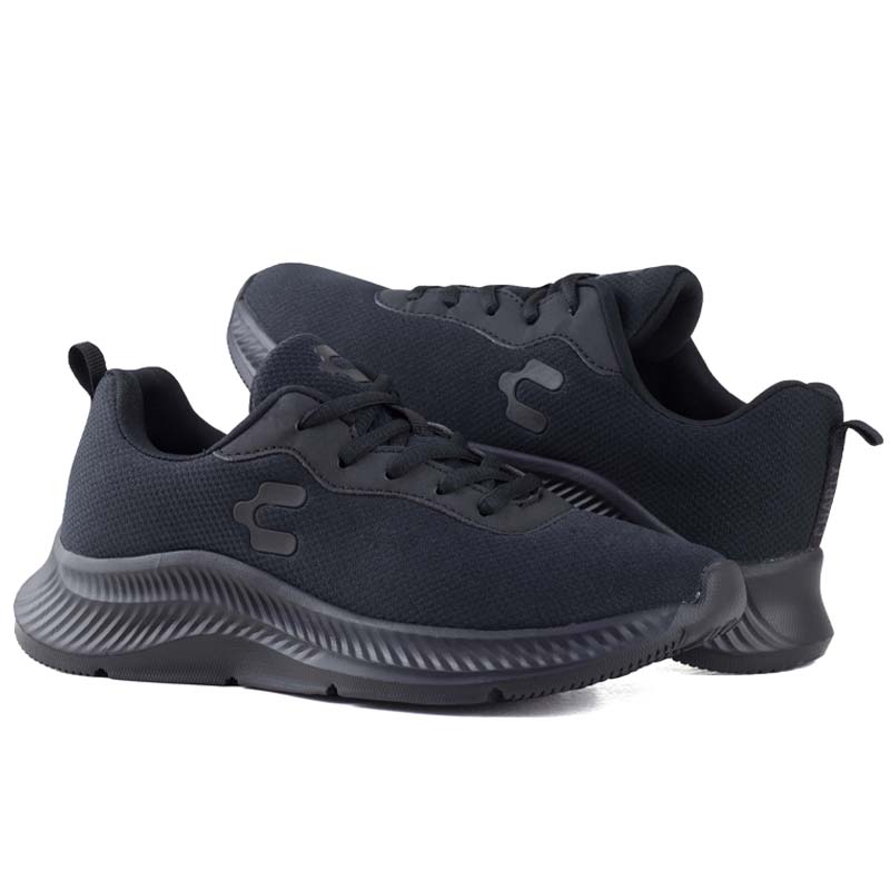 Tenis Urbano Running Charly 1049983 Negro Negro Suela Gruesa