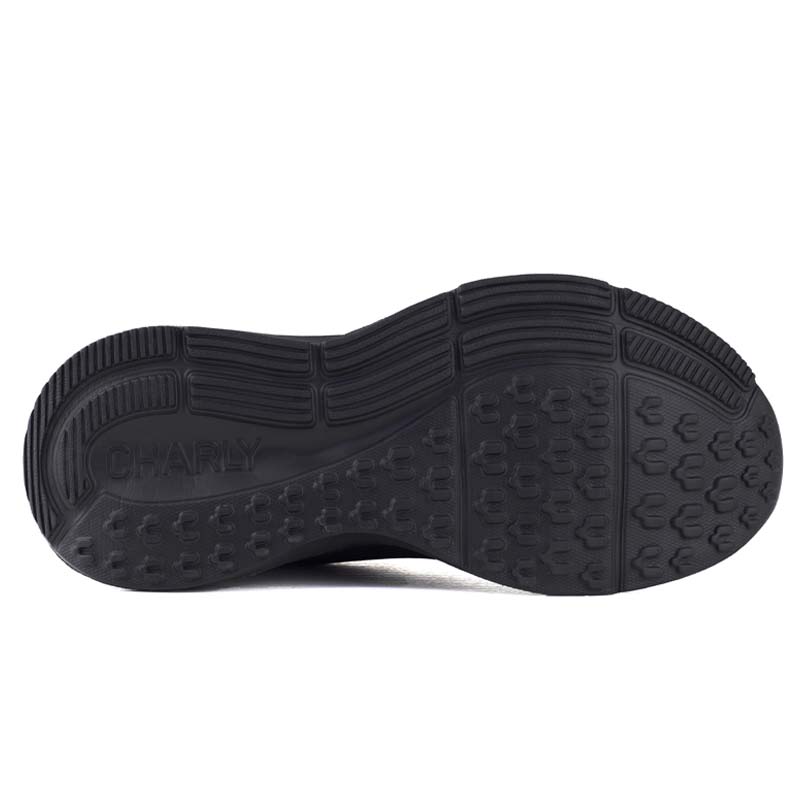 Tenis Urbano Running Charly 1049983 Negro Negro Suela Gruesa